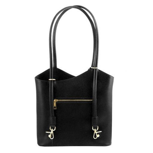 Patty - Saffiano leather convertible backpack shoulderbag